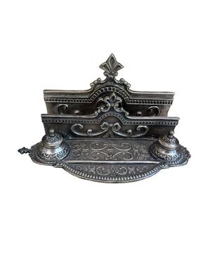Inkwell vintage pewter